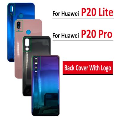 NEW Back Battery Cover Door Rear Housing Case Replacement With Adhesive For Huawei P20 Pro / P20 Lite With Frame Camera Lens Replacement Parts