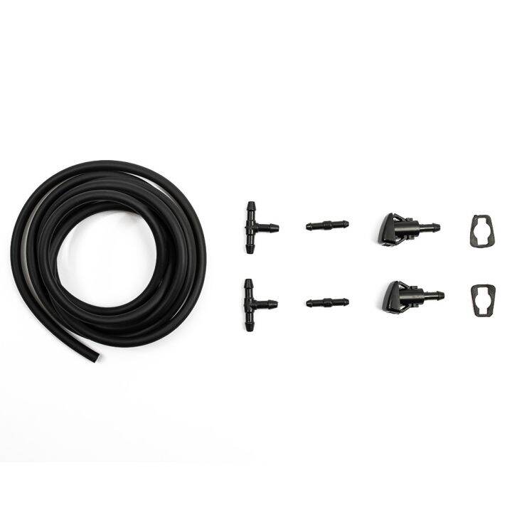 Front Windshield Washer Nozzle Kit Wipers Black Water Saving Plastic