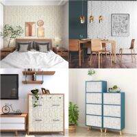 Wall Ideas ลายใหม่!! วอลเปเปอร์ สติกเกอร์ แต่งห้อง ติดตู้ ติดผนัง PVC กาวในตัว ขนาด 45 ซม x 10 เมตร #modern