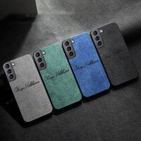 Custom Name Letters Suede Leather Case For Samsung Galaxy S22 S21 S20 Ultra FE S10 S9 S8 Plus Note 20 10 A52 A32 5G Soft Cover