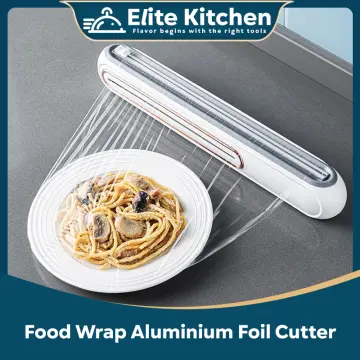 Plastic Wrap Cutter, Food Freshness Dispenser Preservative Film Unwinding  Cutting Foil Wax Paper Cling Wrap Kitchen Accessories - Easy to Use, Just  Pull, Press, Cut and Wrap