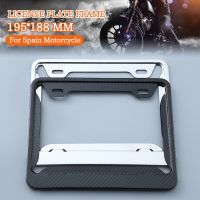 【 Party Store 】 Carbon Fibe Car License Plate Holder Frame For Spain Motorcycle License Number Plate Stainless Steel 195x188 MM