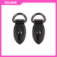 SILARA 2pcs Metal Leaf Shape BAG Anchor D-ring BAG Connector หัวเข็มขัดแขวนตะขอกระเป๋าเข็มขัดสายรัดงานฝีมือ DIY อุปกรณ์เสริม