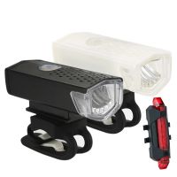 ♀  USB Rechargeable Bike Light 300 Lumen Bicycle Front Rear Tail Light Cycling Headlight Bicycle Lamp Flashlight Bike Accessories