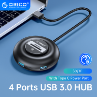 ORICO 4พอร์ต USB 3.0 HUB รอบ USB C Splitter พร้อม Type C Charge Power SD TF พอร์ตสำหรับฮาร์ดไดรฟ์ PC Pro