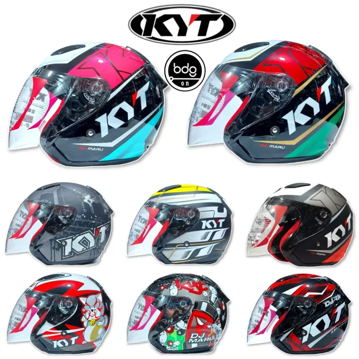 Helm KYT DJ MARU MOTIF TERBARU Banyak Pilihan Warna Half Face Original