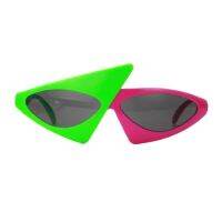 【▨】 laozizuishuai 2ชิ้น Novelty Party Sunglasses Set - White Clout &amp; Green Pink Rappers Sunglasses