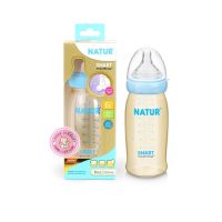 Natur Smart FlexiFlow PES ขวดนมคอกว้างสีชา 9oz (1 ขวด) พร้อมจุกไซร์ L