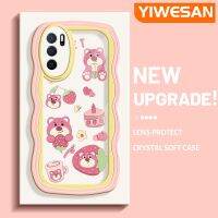 YIWESAN เคสสำหรับ OPPO A16s A16เคส A54s ลายหมีมาคารอนหลากสีเคสมือถือกันกระแทกแบบใสนิ่มเคสโปร่งใสลายกล้องถ่ายรูปสุดสร้างสรรค์เคสซิลิกาเจลฝาครอบป้องกัน