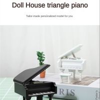 Miniature Dollhouse Mini Handmade Pocket Furniture Simulation Model Triangle Piano Frame Decoration Exquisite Musical Instrument