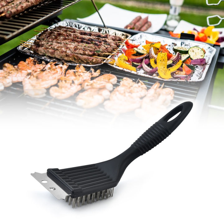 Tools 3 In 1 Corner Copper Wire Brush Barbecue Grill Oven Cleaning Bbq  Sponge Shovel Long Handle From Leginyi, $8.85