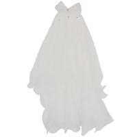 Women Wedding Veil Dress White Bowknot Layers Tulle Ribbon Edge Bridal Veils