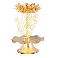 100pcs Lotus rescued GOLD บนโคมไฟอินเดีย away aght Decor ผู้ถือขาตั้งโคมไฟทองเหลืองน้ำมันคริสตัลดอกไม้ candela Lane CUSTOM