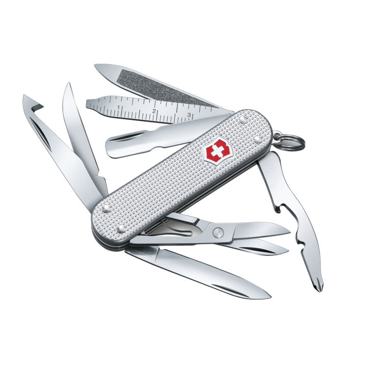 Victorinox มีดพับ Swiss Army Knives (S) - MiniChamp Alox, Silver (0.6381.26)