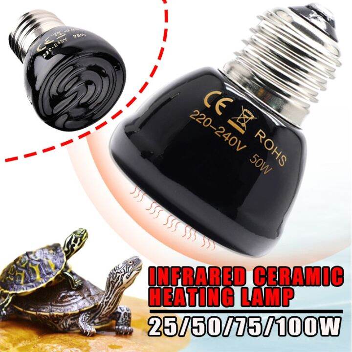 25W/50W/75W/100W E27 FarInfrared Ceramic Pet Heating Lamp Lizard