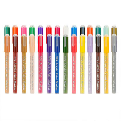 Acrylic Paint Pens Set 3mm Extra Fineliner Felt-Tip Markers Pen for Liner Glass Ceramic DIY Colorful Scrapbook Stones Colors