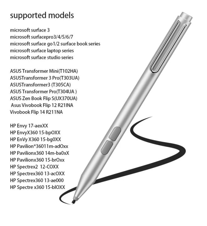 ปากกาสไตลัส4096สำหรับ-microsoft-surface-pro-3-4-5-6-7-8-x-หน้าจอสัมผัสปากกาโต๊ะวาดรูปดินสอสำหรับแจ็คเชื่อมต่อพื้นผิวปากกาแล็ปท็อป-j76
