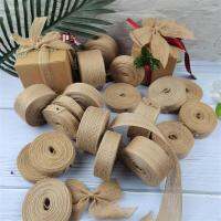 [2023ร้อน] ผ้าลูกไม้ผ้ากระสอบแบบวินเทจธรรมชาติริบบอน Jute Burlap 5ม./ม้วนสำหรับของตกแต่งปาร์ตี้วันฮาโลวีนดอกไม้งานแต่งงานบรรจุภัณฑ์ของขวัญแบบ DIY