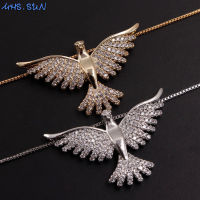 MHS.SUN New eagle design zircon pendant necklace for women jewelry luxury gold silver color chain necklace religion choker 1pc