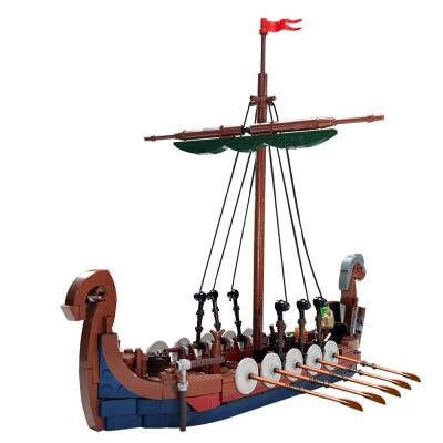 โมเดลเรือไวกิ้งทหารยุคกลางแบบบล็อกตัวต่อ Sodiers ของเล่นอิฐเรือสร้างสรรค์ของเล่นผู้เชี่ยวชาญสำหรับเด็กผู้ชาย