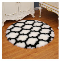 Fluffy Round Rug Artificial Sheepskin Rug Home Decor Soft Rugs Home Floor Mat Rug Bedside Rugs Bedroom Living Room Car