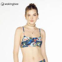 Wakingbee Love Earth Bra (Navy) สปอร์ตบรา มีซิปหน้า ทรงสวย กระชับ ทำจากผ้ารีไซเคิลรักษ์โลก กันยูวี แห้งเร็ว มีฟองน้ำ