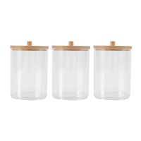 Qtip Holder Dispenser for Cotton Ball Holder, Jars for Bathroom Canister Storage Organizer and Vanity Makeup