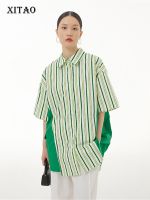 XITAO Shirt Casual Women Top Loose Fashion   Striped Shirt