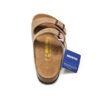 Birkenstock Arizona รองเท้าแตะลําลอง ผ้ากํามะหยี่ขนนิ่ม สีน้ําตาลอ่อน สําหรับผู้ชาย ผู้หญิง เหมาะกับการเดินชายหาด ไซซ์ 34-46 KNQM