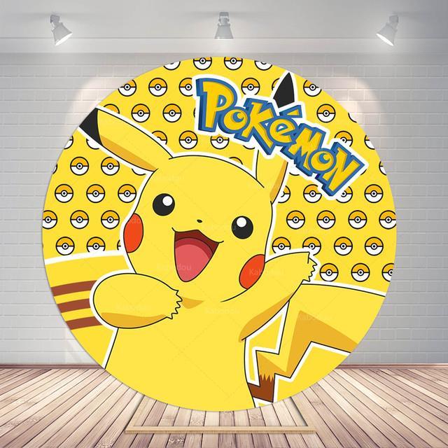 pikachu-pokemon-backdrops-round-covers-girls-kid-birthday-party-background-decoration-baby-shower-pocket-monster-circular-poster