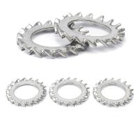 ✣﹊ 5/10/50 M2.5 M3 M4 M5 M6 M8 M10 M12 M16-M24 DIN6798A A2 304 Stainless Steel External Toothed Serrated Lock Washer Gasket GB862.2