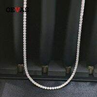 ☸✇☑  OEVAS 925 Sterling 3mm Carbon Chains Necklace Sparkling Wedding Jewelry