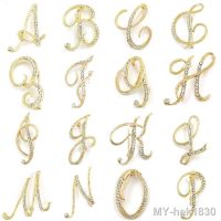 ☼  Fashion Design 26 Initial Letters Brooch Pins Woman Luxury Lapel Rhinestone Pin Badg Jewelry Gifts