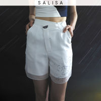 SALISA - SHORTS OVERLAP White Chiffon Print