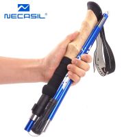 Carbon Fiber 5 Section Ultralight Trekking Poles Walking Stick Trail Running Hiking Alpenstock Folding 135cm