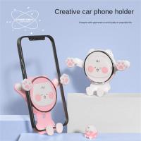 Hot Car Phone Holder For Car Air Vent Clip Mount Cute GPS Stand For Samsung Silicone Mobile Phone cket Car Interior Parts