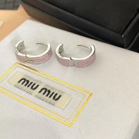 Miumiu ต่างหูเข็มเงิน S925 รูปตัวอักษร สีชมพู เข้ากับทุกการแต่งกาย แฟชั่นTH