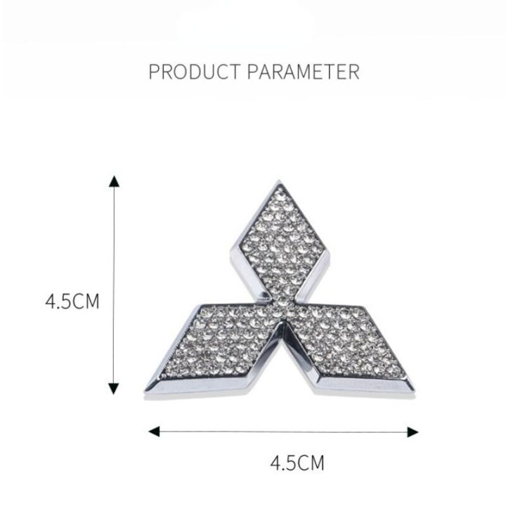 สติ๊กเกอร์คริสตัลส่องแสงเป็นประกายวิบวับสำหรับ-lancer-9-10-ex-asx-l200-pajero-eclander-xpander-galant-สติกเกอร์โลโก้สัญลักษณ์พวงมาลัยรถยนต์