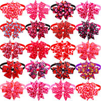 100pcs Dog Bow Tie Love Girl PInk Dog Bowtie Collar Valentines Day Accessories Dog Grooming Products For Small Dogs