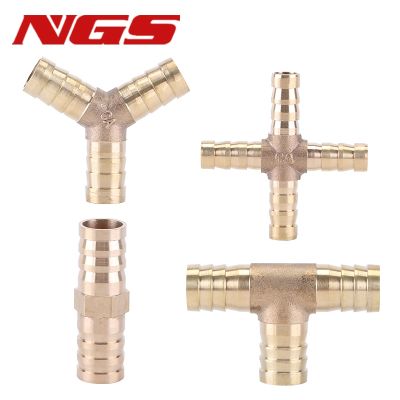 Brass Pagoda Joint Straight 3 Way T Y Shaped Cross Tube Connector Fuel Barb Hose Connection Fittings 6mm 8mm 10mm 12mm 14mm 16mm