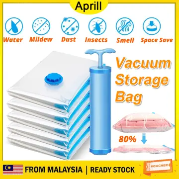 Organization and Storage, 6PCS/SET XL Vacuum Storage Bags, Space Saver Bags,  Blanket Storage, Moving Supplies, Clothes Storage, 100x80cm