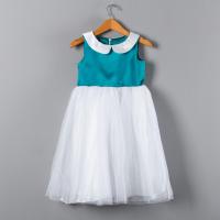 ชุดเด็กผู้หญิง ชุดกระโปรงเด็ก ชุดนางฟ้า สีฟ้า น่ารักคิ้วๆ Girls Peter Pan Collar Mesh Tutu Dress Fashion Clothing