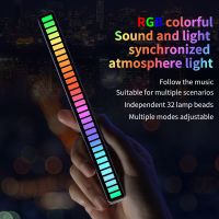 RGB Voice Controlled Synchronous Colorful Music Atmosphere Vehicle Mounted Desktop Inductive Creative Led Pickup Light