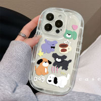 เคสโทรศัพท์มือถือซิลิโคน TPU นิ่ม แบบใส กันกระแทก ลายสุนัขน่ารัก สําหรับ IPhone 11 14 13 12 Pro XS Max 7 + 8 Plus X XR