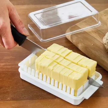 Butter Slicer Box Plastic Butter Cutter Dish For Counter Top