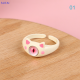 💖【Lowest price】SUTAI แหวนมอนสเตอร์สีเขียวน่ารักสำหรับผู้หญิงแฟชั่นน่ารักดวงตาแมวสองสีหวานเปิดแหวนคู่แต่งงาน
