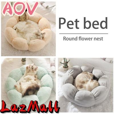 AOV ดอกไม้รูปแมวเตียงนุ่มเตียงสุนัขน่ารักและสะดวกสบายสัตว์เลี้ยงแมวเสื่อหนาลื่นเตียงสัตว์เลี้ยง COD จัดส่งฟรี