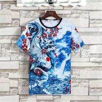 2023 Customized Fashion Boys Short-Sleeved  Summer New Style T-Shirt Mens Trendy 3D Printed Young Chinese Half-Sleeved Shirt Men，Contact the seller for personalized customization