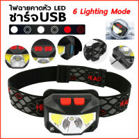 ไฟฉายคาดหัว Outdoor ไฟฉายชาร์จไฟ LED ไฟหน้ามัลติฟังก์ชั่น USB Rechargeable Headlight