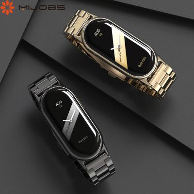 Strap for Mi Band 8 Bracelet Metal Wristbands for Xiaomi Mi Smart Band 8 Watch Stainless Steel Miband 8 Replacement Accessories Docks hargers Docks Ch